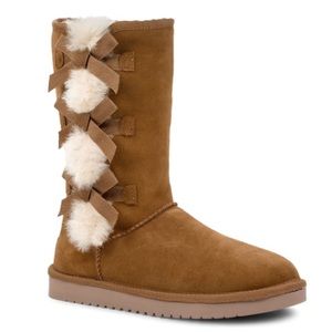 Koolaburra Brown Chestnut Tall Victoria Bow Uggs NWOT Size 6 Woman’s Boots New